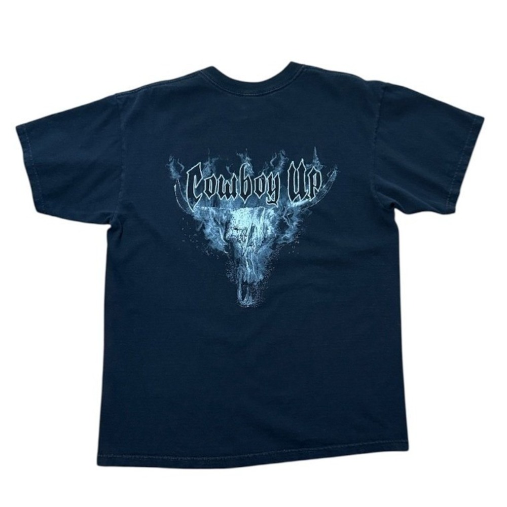 Vintage Y2K Cowboy Up Steer Skull Horse Western Rodeo Mullet Graphic T-shirt